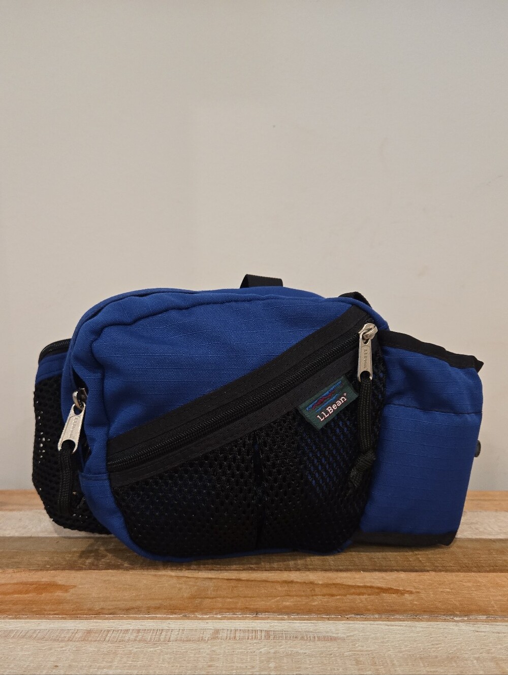 L.L. Bean Fanny Pack Waist Bag Blue Hiking Pouch With Water Bottle Pocket